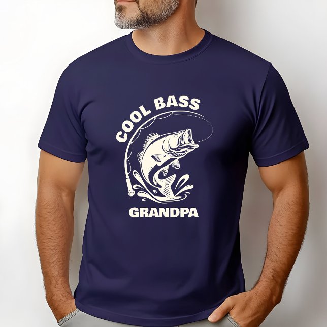 T-shirt Papi Cool Bass  (Cool Bass Grandpa with ability to customize with your grandpa's name!)