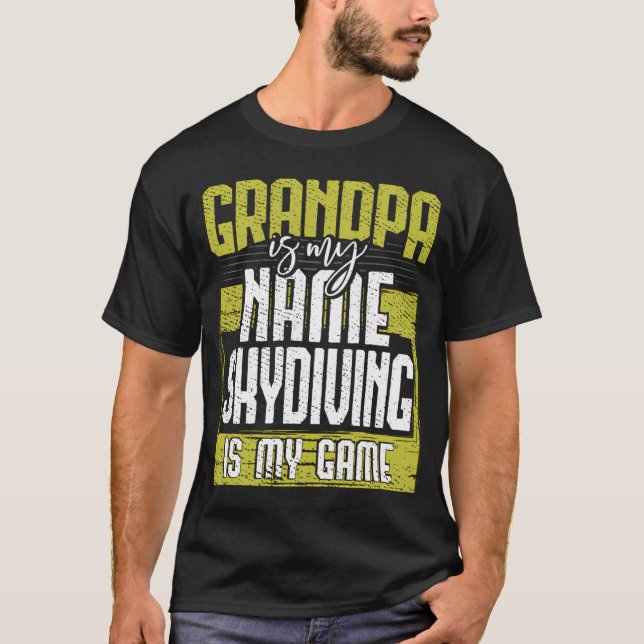 T-shirt Papi Cool est mon nom Le parachutisme est mon jeu  (Devant)