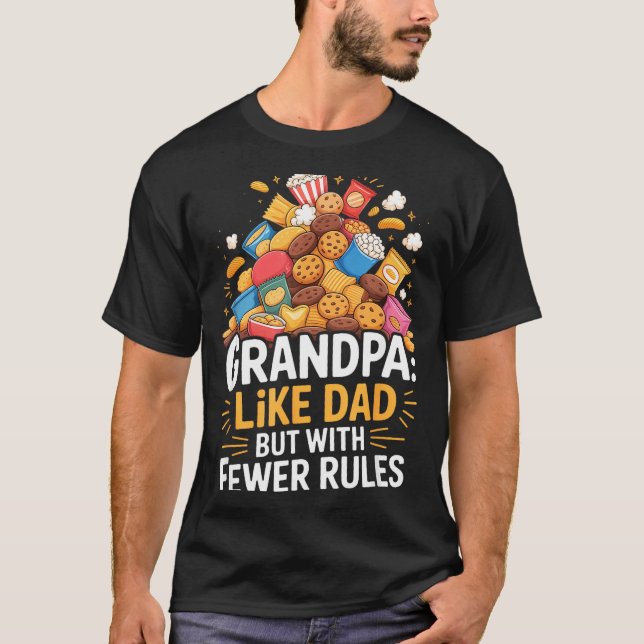 T-shirt Papi drôle avec moins de règles  (Devant)