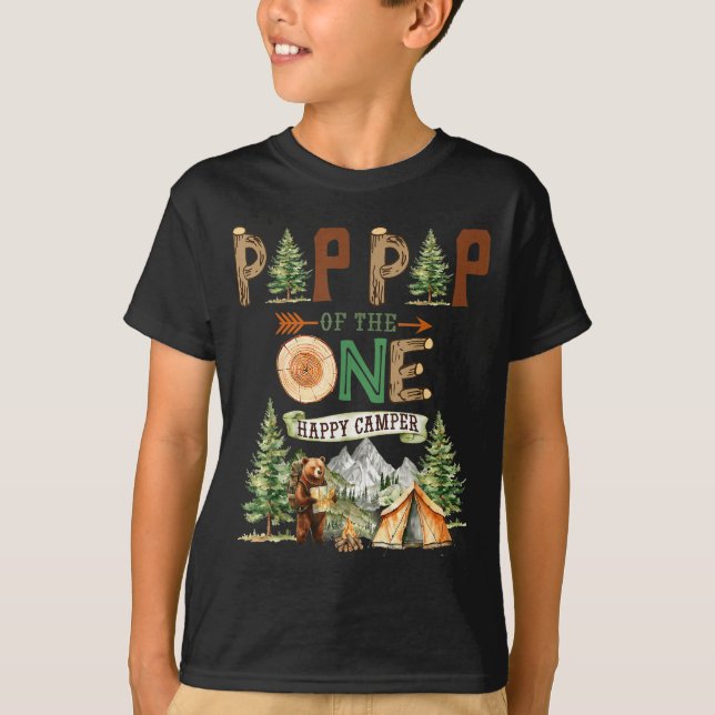 T-shirt Papi du seul joyeux campeur 1er anniversaire (Devant)