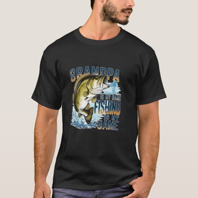 T-shirt Papi est mon nom La pêche est mon jeu amusant pêch (Devant)
