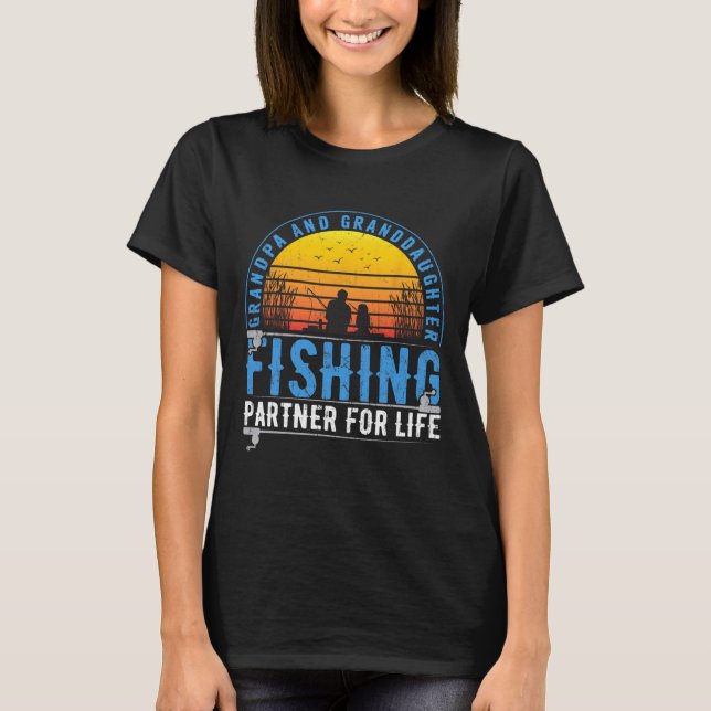 T-shirt Papi et petite-fille compagnons de pêche pour la v (Devant)
