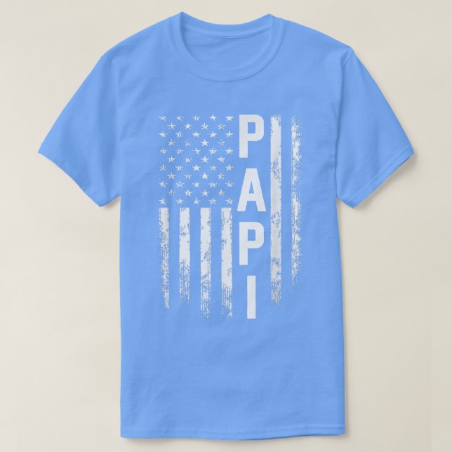 T-shirt Papi Gift America Drapeau Cadeau Pour Hommes Fête  (Design devant)