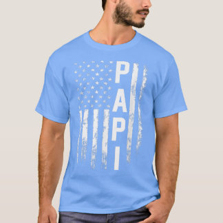 T-shirt Papi Gift America Drapeau Cadeau Pour Hommes Fête 