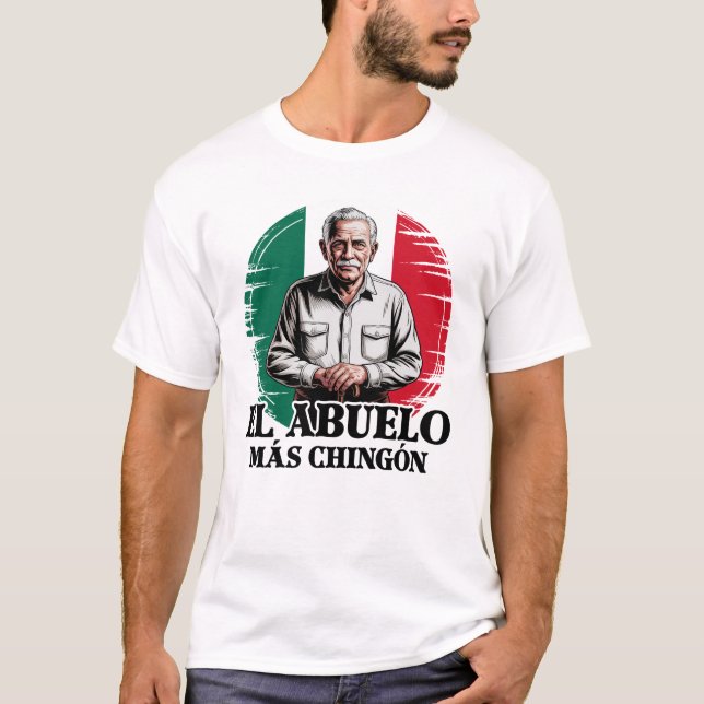 T-shirt Papi L'Ancêtre Le Plus Dément Drapeau Mexicain (Devant)