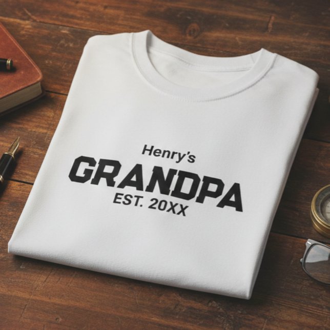 T-shirt Papi moderne établi Ét. Nom Année  (Créateur téléchargé)