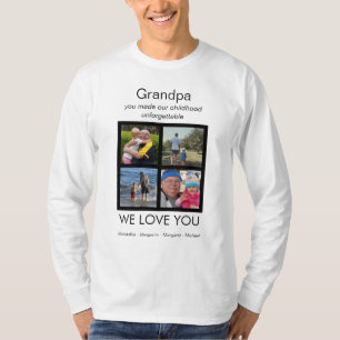 T-shirt Papi Nous t'aimons Photo Personnalisé Blanc