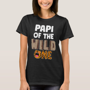 T-shirt Papi Of The Wild One Zoo Thème 1er Anniversaire