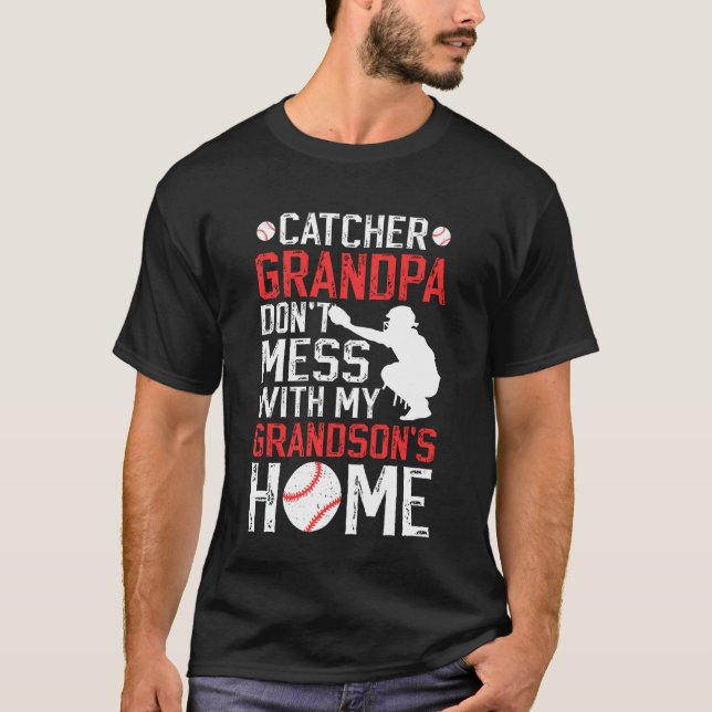 T-shirt Papi receveur de baseball drôle Papi receveur de b (Devant)