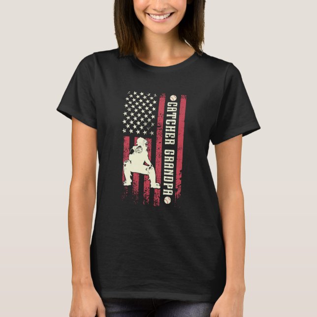 T-shirt Papi receveur de baseball d'un receveur de basebal (Devant)