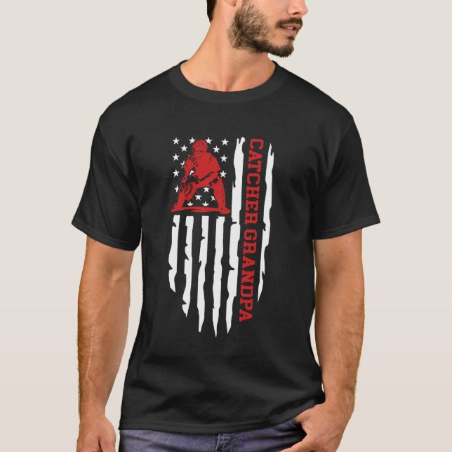 T-shirt Papi receveur de baseball d'un receveur de basebal (Devant)