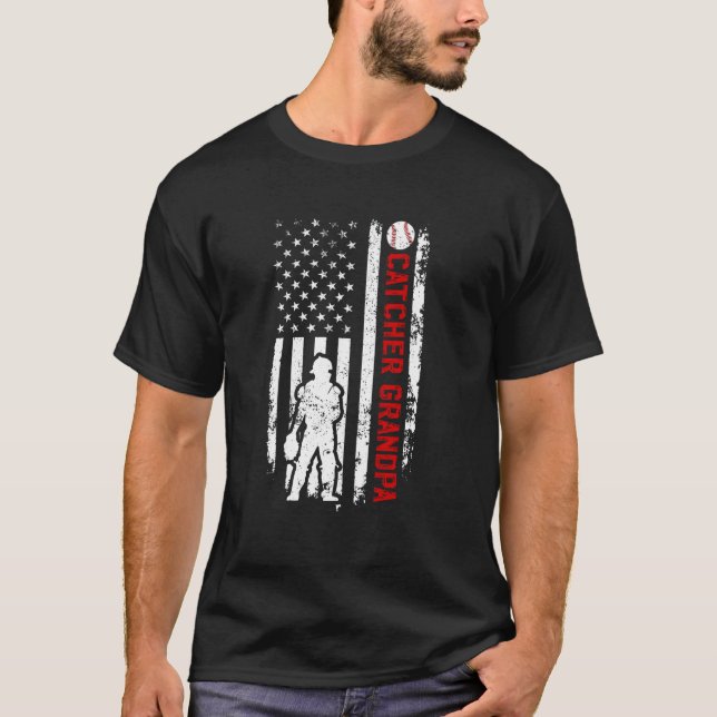 T-shirt Papi receveur de baseball d'un receveur de basebal (Devant)