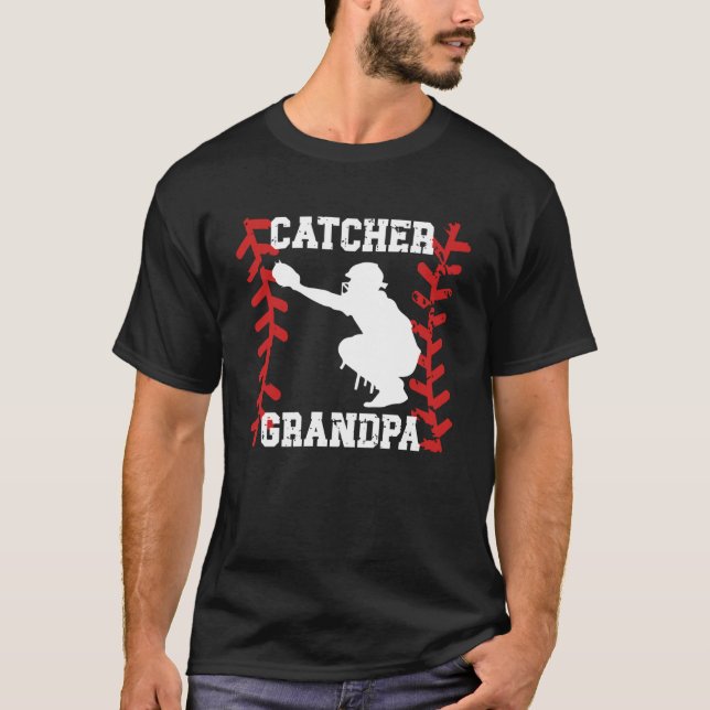 T-shirt Papi receveur de baseball Papi receveur de grand-p (Devant)