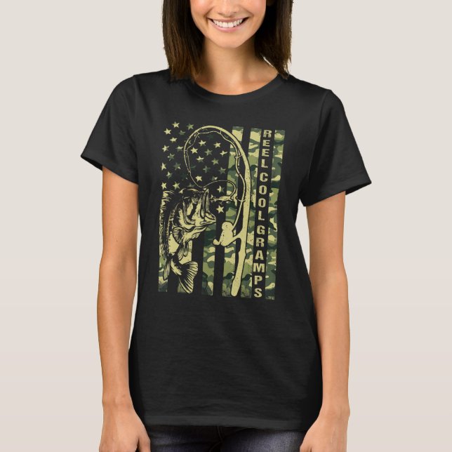 T-shirt Papi super cool camouflage drapeau américain gras  (Devant)
