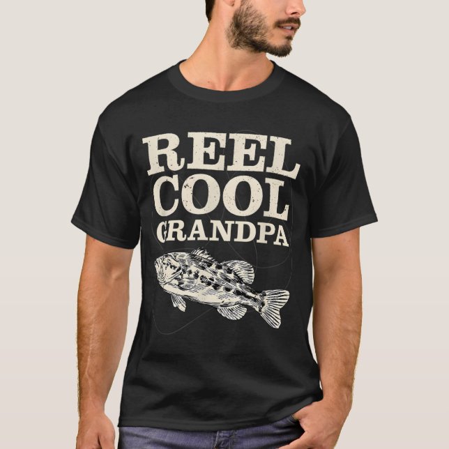 T-shirt Papi super cool pêche à la ligne (Devant)