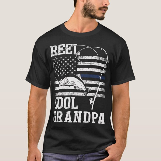 T-shirt Papi super cool pêcheur de bass Git (Devant)