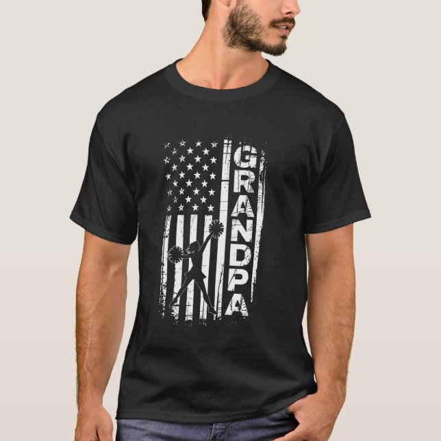 T-shirt Papi supporter drapeau américain meneuse de claque (Devant)