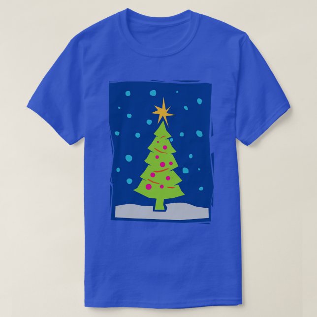 T-shirt Papier Arbre de Noël coupé propre (Design devant)