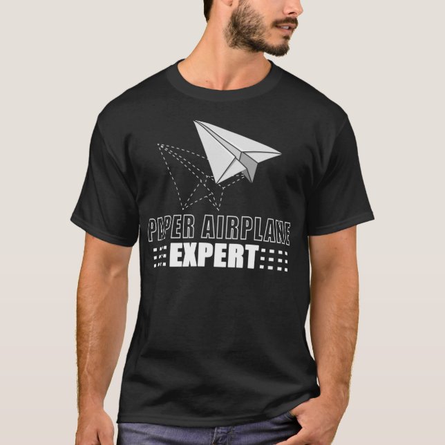 T-shirt Papier cool Avion Expert Funky Origami Plane (Devant)