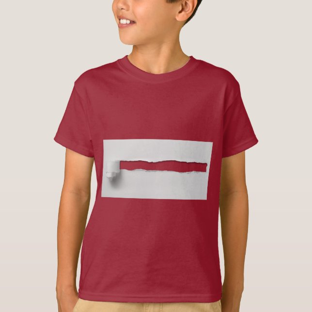 T-shirt Papier déchiré Échantillon 3D Funny Trick Boy Man  (Devant)