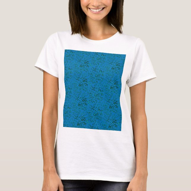 T-shirt Papier d'emballage bleu avec un motif géométrique (Devant)
