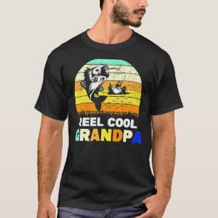 T-shirt Papier Homme Vintage Reel Cool Grand-Père Poisson