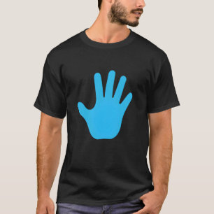 T-shirt Papier main bleue main impression amusante