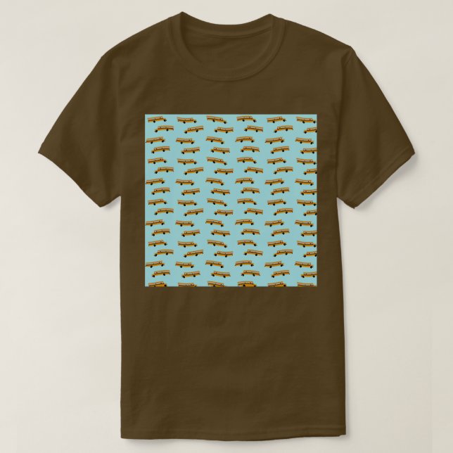 T-shirt Papier peint américain schoolbus (Design devant)