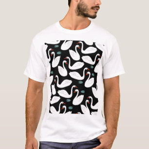 T-shirt Papier peint blanc Swans Lake
