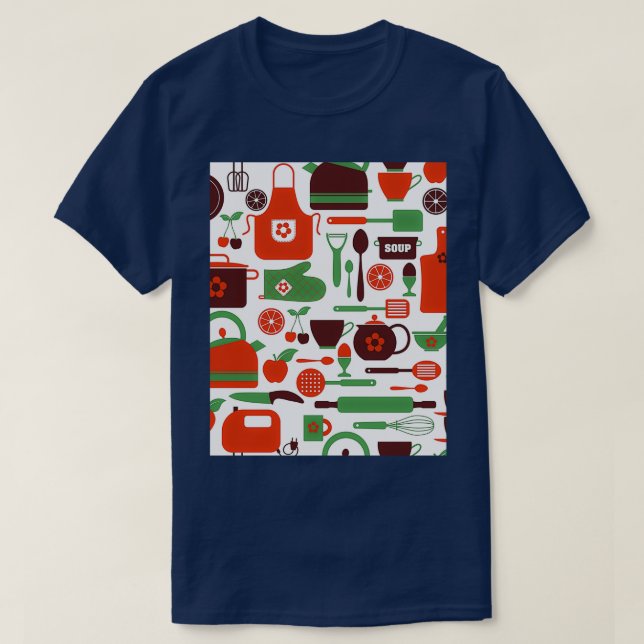 T-shirt papier peint contenant ustensiles de cuisine Graph (Design devant)