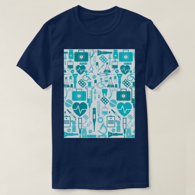 T-shirt Papier peint des soins infirmiers (Design devant)