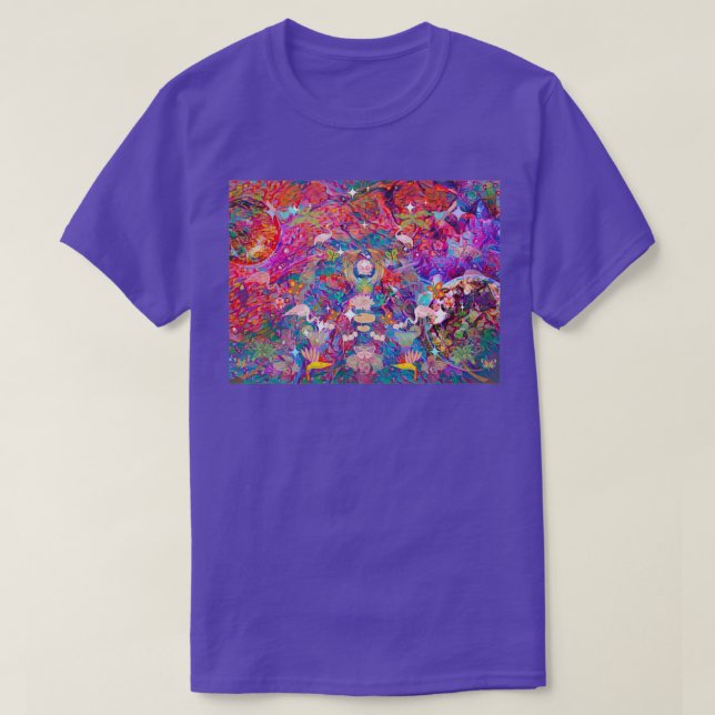 T-shirt Papier peint floral psychédélique Moody (Design devant)