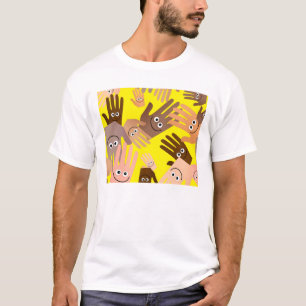 T-shirt Papier peint heureux de mains