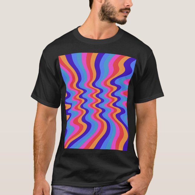 T-shirt Papier peint Hippie Trippy Retro des années 1960 (Devant)
