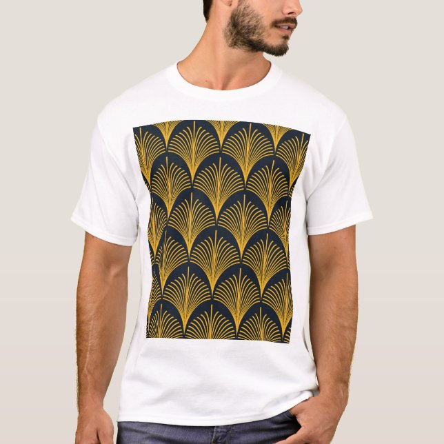 T-shirt Papier peint Neon Orange Peacock Scale. (Devant)