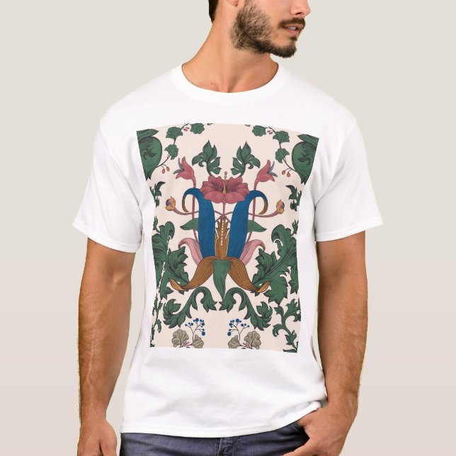 T-shirt Papier peint renaissance floral vintage. (Devant)