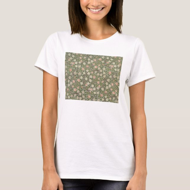 T-shirt Papier peint rose et blanc (Devant)
