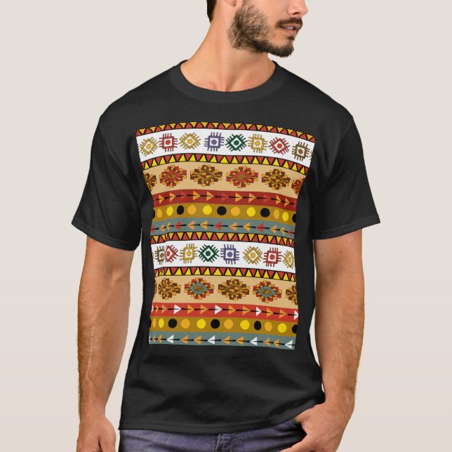 T-shirt Papier peint tribal, design artistique ethnique. (Devant)