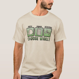 T-shirt Papier - roche - ciseaux ; Choisissez sagement