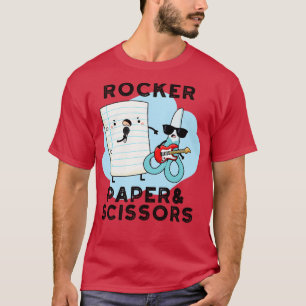 T-shirt Papier Rocker Et Ciseaux Drôle Jeu Pun 1