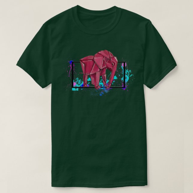 T-shirt Papier Rose Eléphant Wild World Of Paper Series (Design devant)