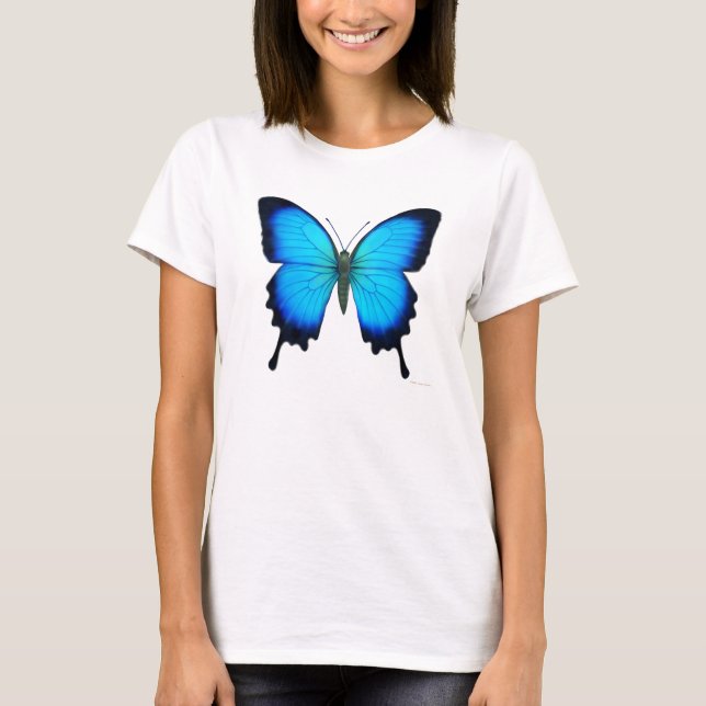 T-shirt Papilio Ulysses Butterfly Ladies Crop Shirt (Devant)
