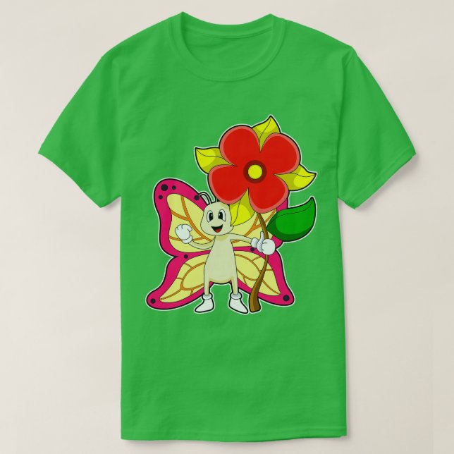 T-shirt Papillon à fleurs (Design devant)