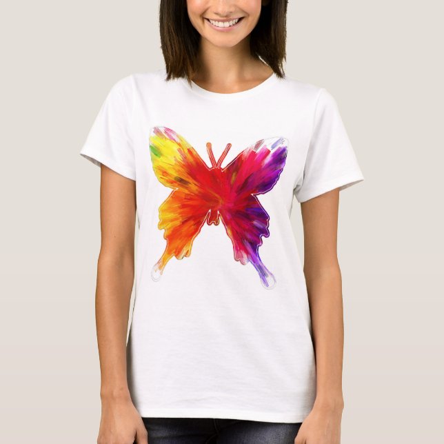 T-shirt Papillon à motif coloré mignon (Devant)