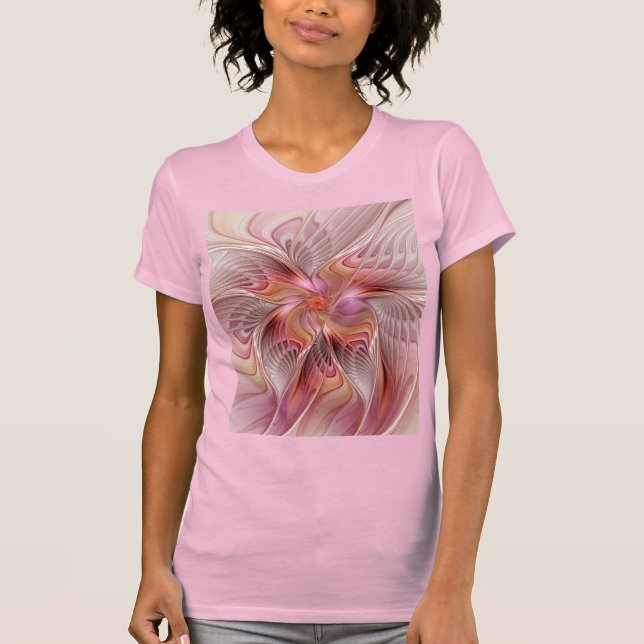 T-shirt Papillon Abstrait coloré Imaginaire Fractal Art (Devant)