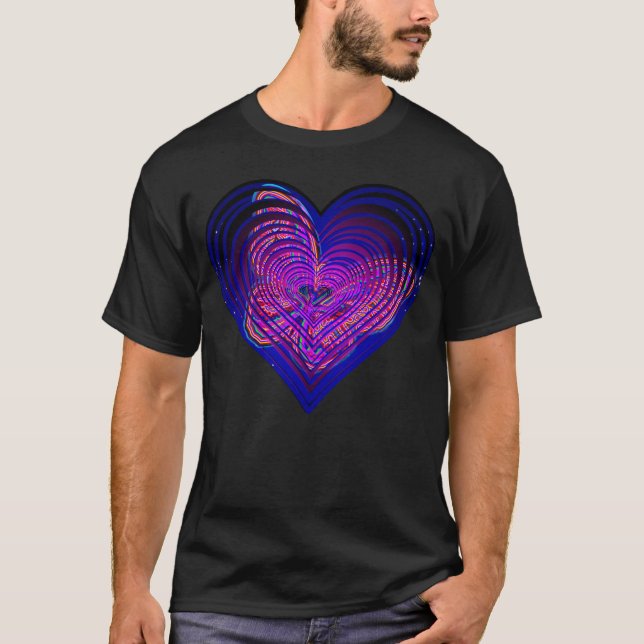 T-shirt Papillon abstrait dans un coeur. (Devant)