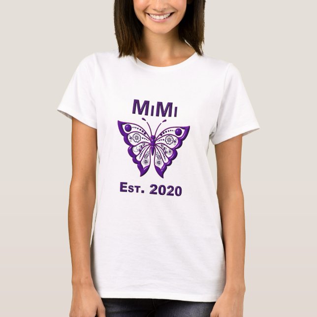 T-shirt Papillon Adorable Mimi “Est 2020” (Devant)
