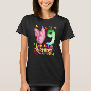 T-shirt Papillon Anniversaire 9 ans Enfants 9e papillon B