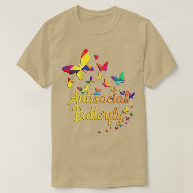 T-shirt Papillon antisocial (Design devant)