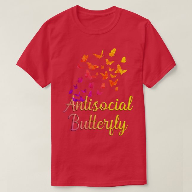 T-shirt Papillon antisocial1 (Design devant)